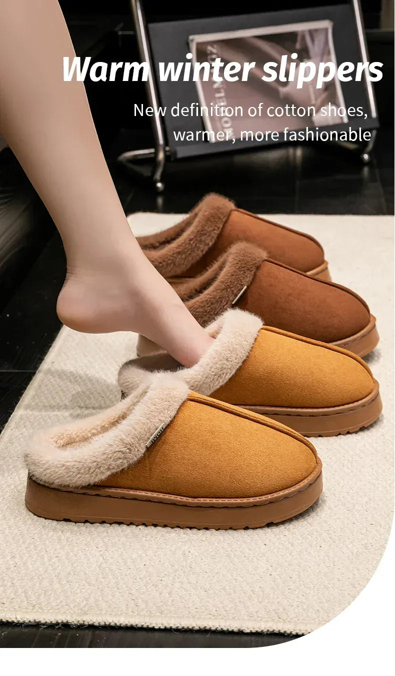 KissICON Fashion Women Fluffy Slippers for Winter Indoor EVA