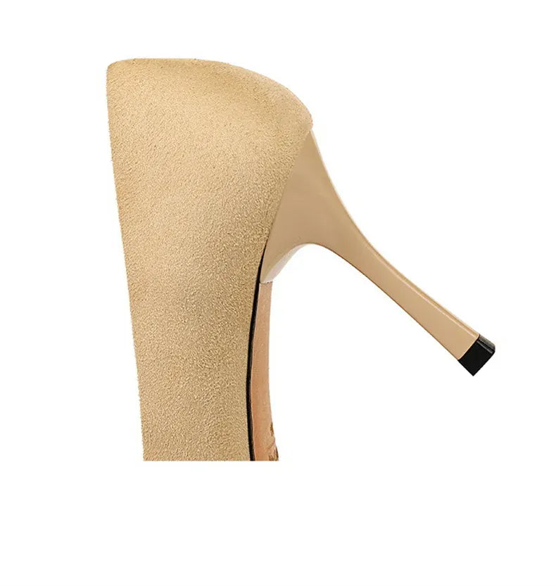 KissICON Fashion Women High Heels Metal Rhinestone Buckle Square