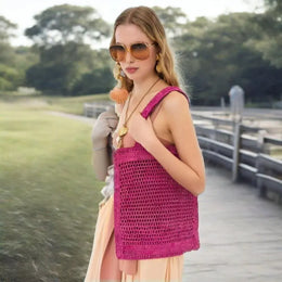 KissICON Fashionable Embroidered Letter Shoulder Beach Internet Celebrity