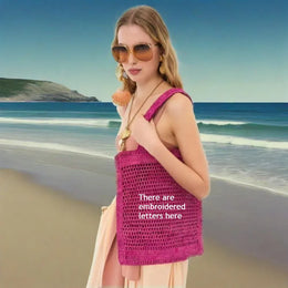 KissICON Fashionable Embroidered Letter Shoulder Beach Internet Celebrity