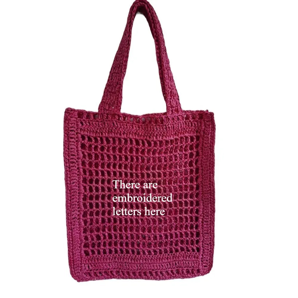 KissICON Fashionable Embroidered Letter Shoulder Beach Internet Celebrity
