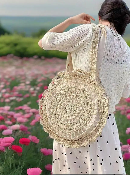 KissICON Fashionable Flower Shoulder Round Large-capacity Hollow Straw