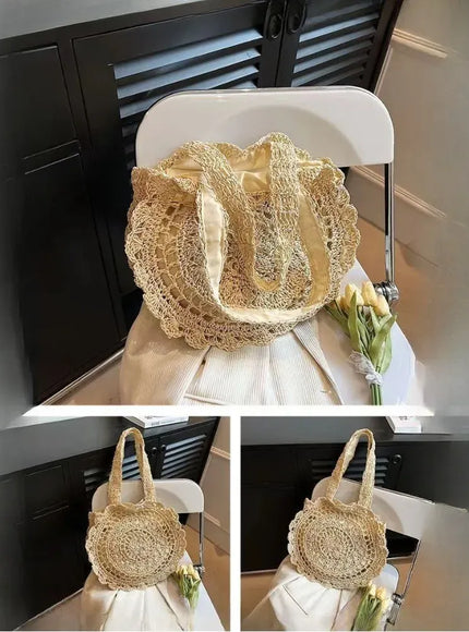 KissICON Fashionable Flower Shoulder Round Large-capacity Hollow Straw