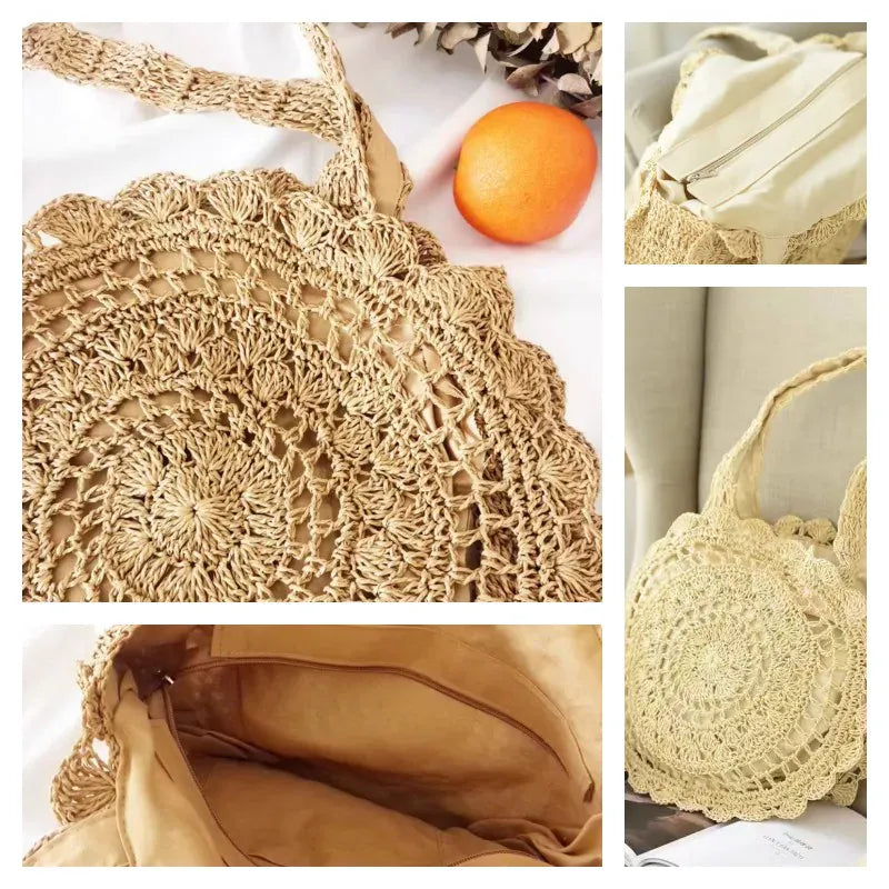 KissICON Fashionable Flower Shoulder Round Large-capacity Hollow Straw