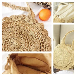 KissICON Fashionable Flower Shoulder Round Large-capacity Hollow Straw