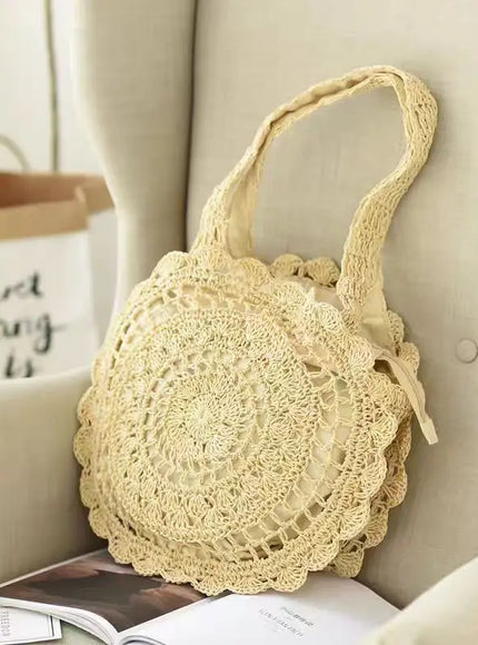 KissICON Fashionable Flower Shoulder Round Large-capacity Hollow Straw