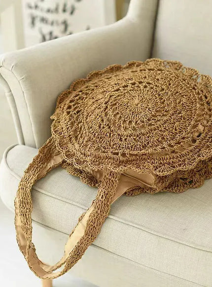 KissICON Fashionable Flower Shoulder Round Large-capacity Hollow Straw