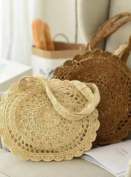 KissICON Fashionable Flower Shoulder Round Large-capacity Hollow Straw