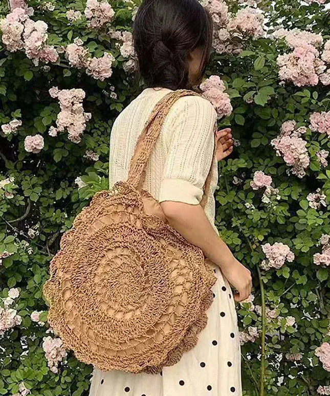KissICON Fashionable Flower Shoulder Round Large-capacity Hollow Straw
