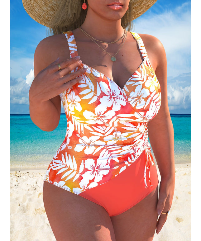 KissICON Fashionable Leisure Holiday One-piece Flower Print Women's