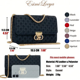 KissICON Fashionable Lightweight Mini Golden Chain Shoulder Clutch