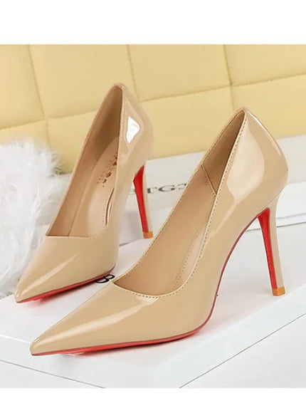 KissICON Fashionable Simple Slim Heels High Heels Glossy Patent