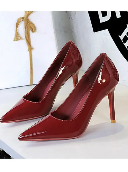 KissICON Fashionable Simple Slim Heels High Heels Glossy Patent