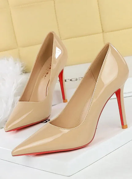 KissICON Fashionable Simple Slim Heels High Heels Glossy Patent