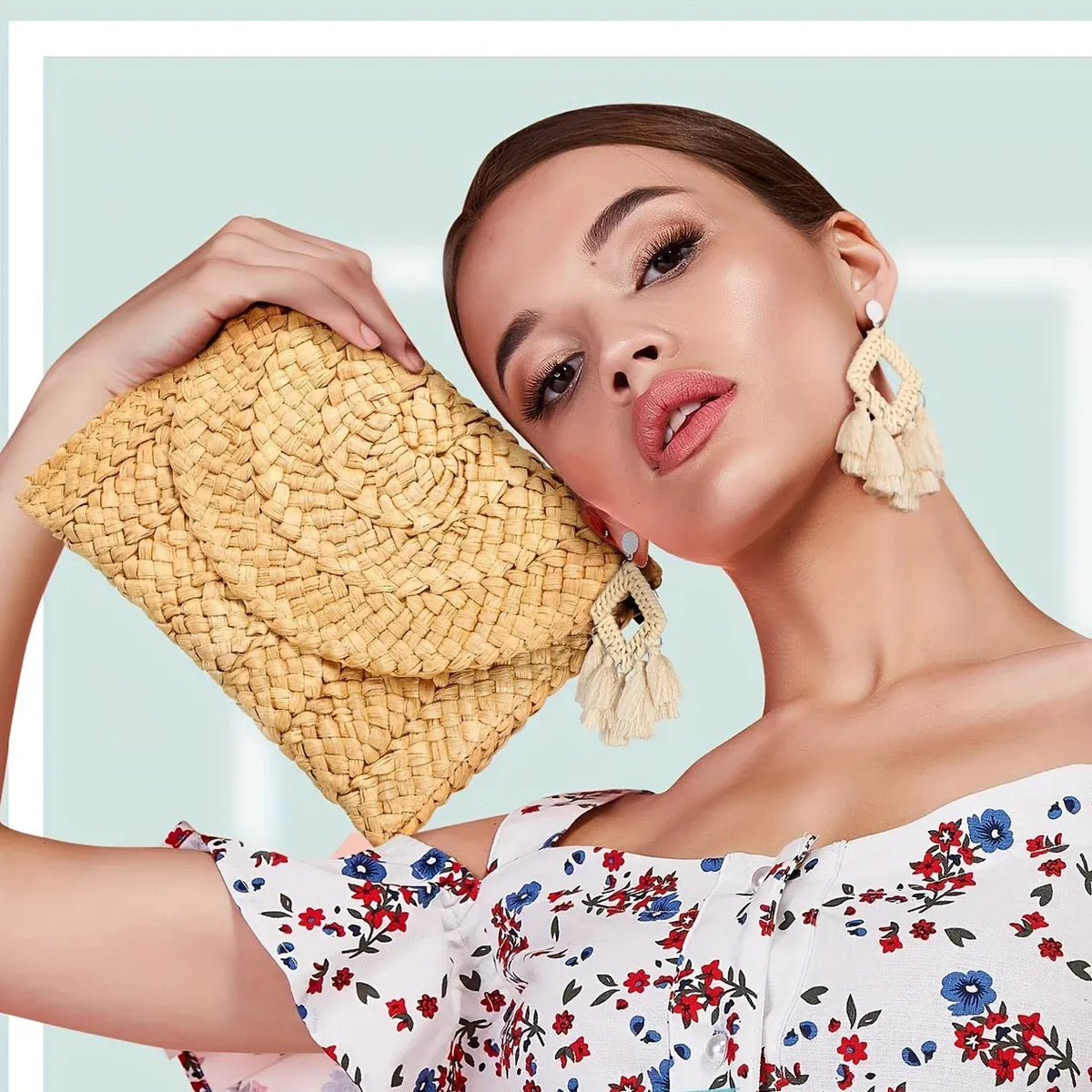 KissICON Fashionable Woven Clutch – Women's Coin Purse