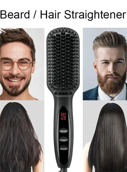 KissICON Fastyle Hair Straightening Brush Smooth Frizz Free Shine