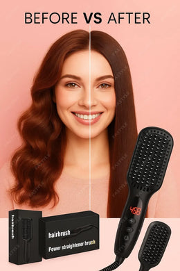 KissICON Fastyle Hair Straightening Brush Smooth Frizz Free Shine