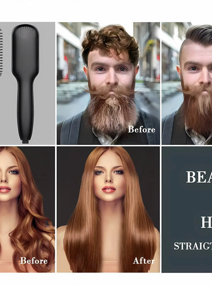 KissICON Fastyle Hair Straightening Brush Smooth Frizz Free Shine