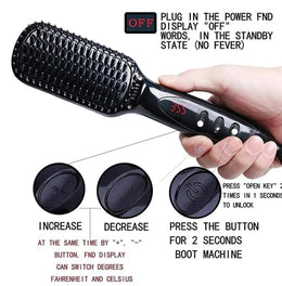 KissICON Fastyle Hair Straightening Brush Smooth Frizz Free Shine