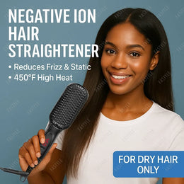 KissICON Fastyle Hair Straightening Brush Smooth Frizz Free Shine