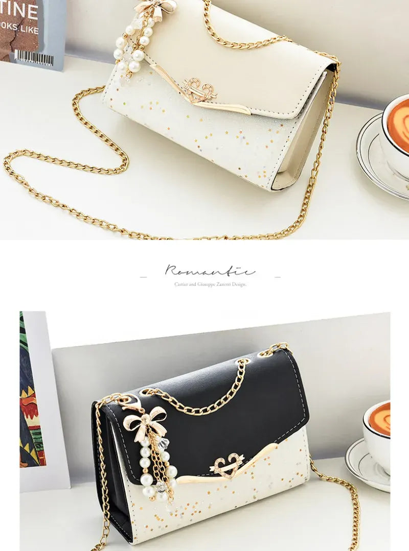 KissICON Faux Leather Chain Crossbody – Shoulder Purse Day