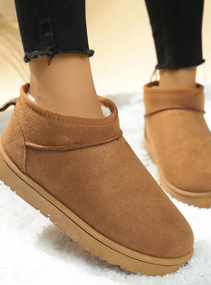 KissICON Faux Suede Thick Sole Non Slip Snow Boots