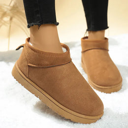 KissICON Faux Suede Thick Sole Non Slip Snow Boots