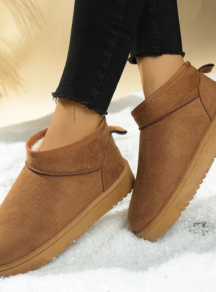 KissICON Faux Suede Thick Sole Non Slip Snow Boots