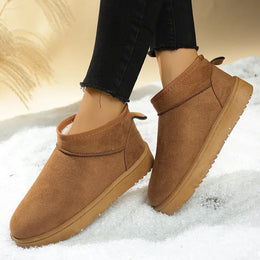 KissICON Faux Suede Thick Sole Non Slip Snow Boots