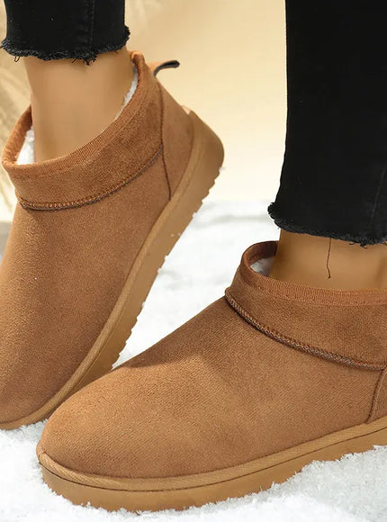 KissICON Faux Suede Thick Sole Non Slip Snow Boots