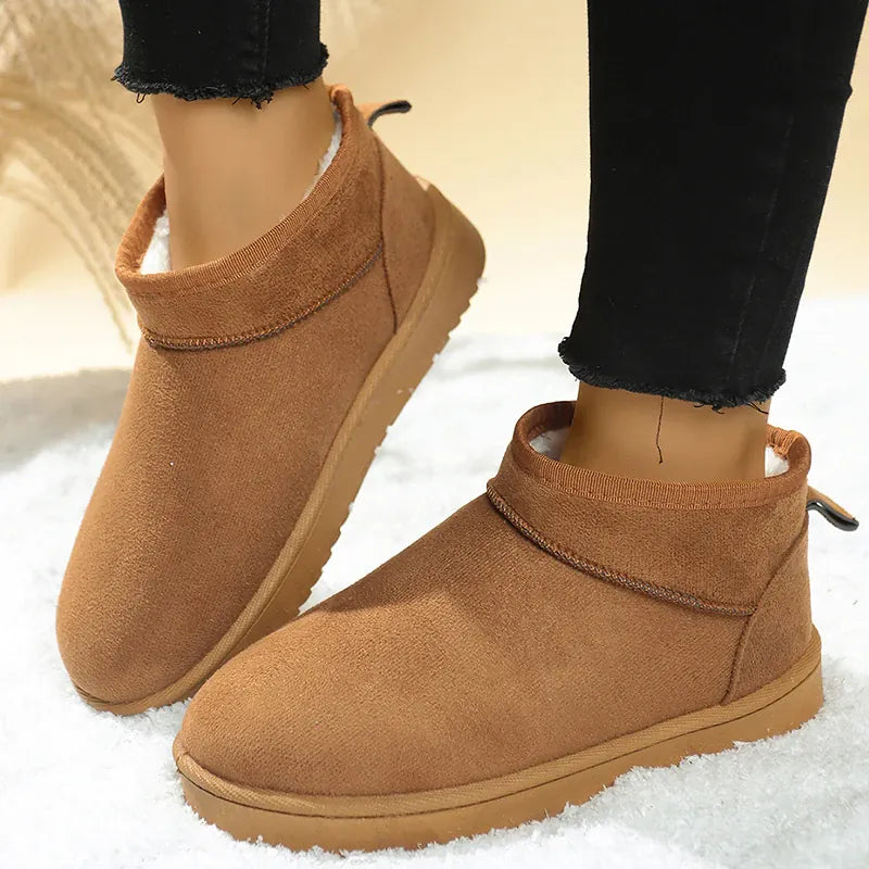 KissICON Faux Suede Thick Sole Non Slip Snow Boots
