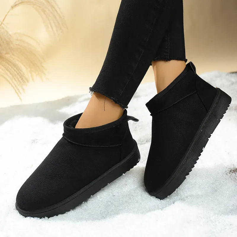 KissICON Faux Suede Thick Sole Non Slip Snow Boots