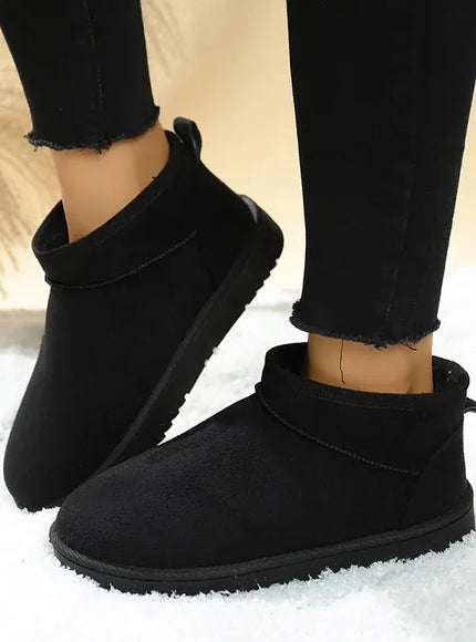 KissICON Faux Suede Thick Sole Non Slip Snow Boots