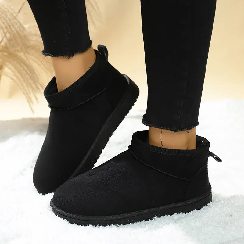 KissICON Faux Suede Thick Sole Non Slip Snow Boots