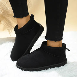 KissICON Faux Suede Thick Sole Non Slip Snow Boots