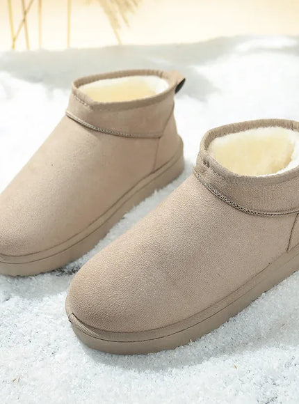 KissICON Faux Suede Thick Sole Non Slip Snow Boots