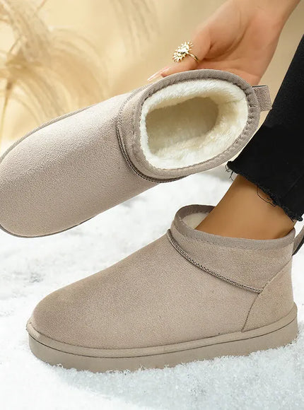 KissICON Faux Suede Thick Sole Non Slip Snow Boots