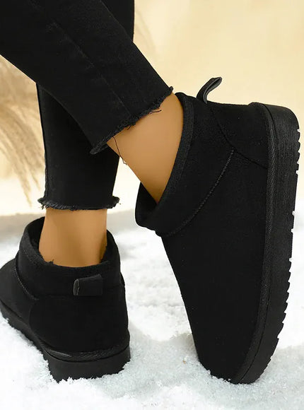 KissICON Faux Suede Thick Sole Non Slip Snow Boots