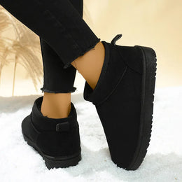 KissICON Faux Suede Thick Sole Non Slip Snow Boots