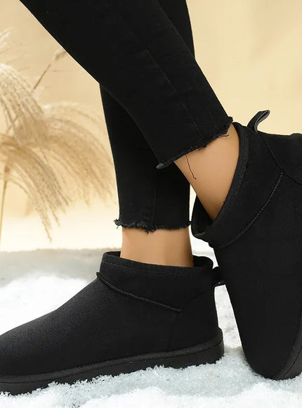 KissICON Faux Suede Thick Sole Non Slip Snow Boots