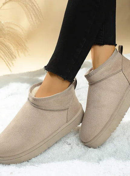 KissICON Faux Suede Thick Sole Non Slip Snow Boots