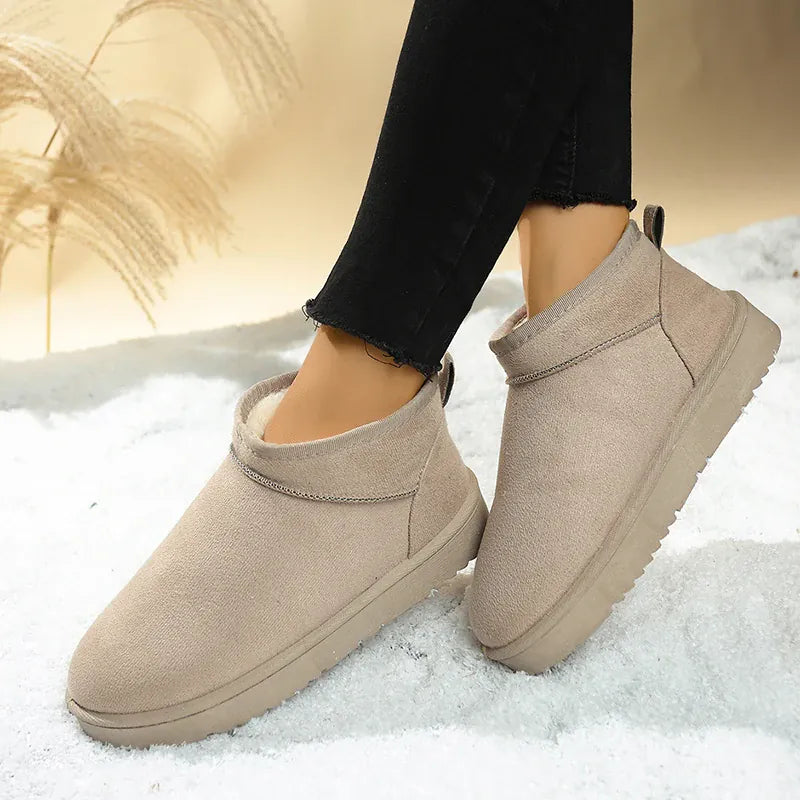 KissICON Faux Suede Thick Sole Non Slip Snow Boots