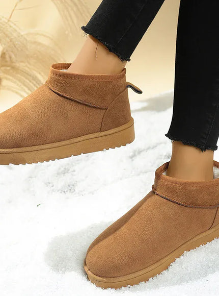 KissICON Faux Suede Thick Sole Non Slip Snow Boots