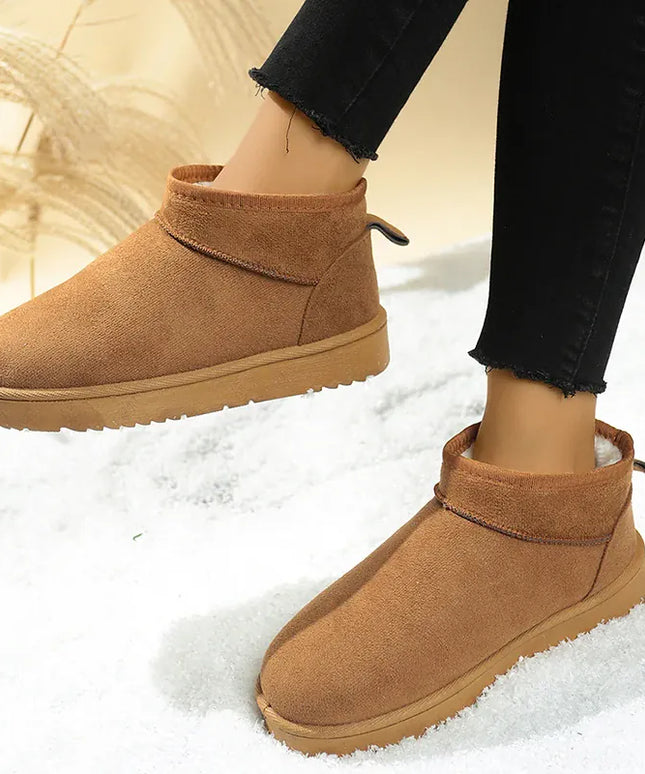 KissICON Faux Suede Thick Sole Non Slip Snow Boots