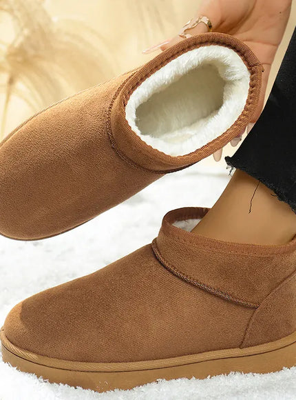 KissICON Faux Suede Thick Sole Non Slip Snow Boots