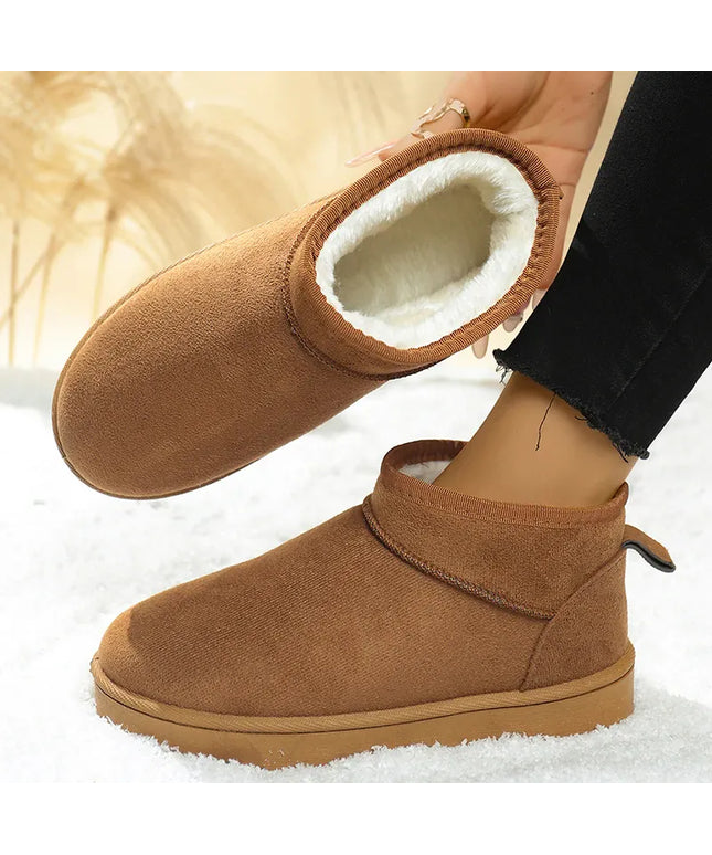 KissICON Faux Suede Thick Sole Non Slip Snow Boots