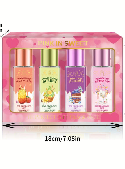 KissICON FC 4PCS Set Sweet Pink Floral Mist Gift Set – Longlasting