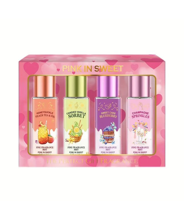 KissICON FC 4PCS Set Sweet Pink Floral Mist Gift Set – Longlasting