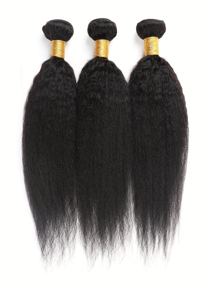 Brazilian Yaki Straight Extensions 3 Bundles Remy Black