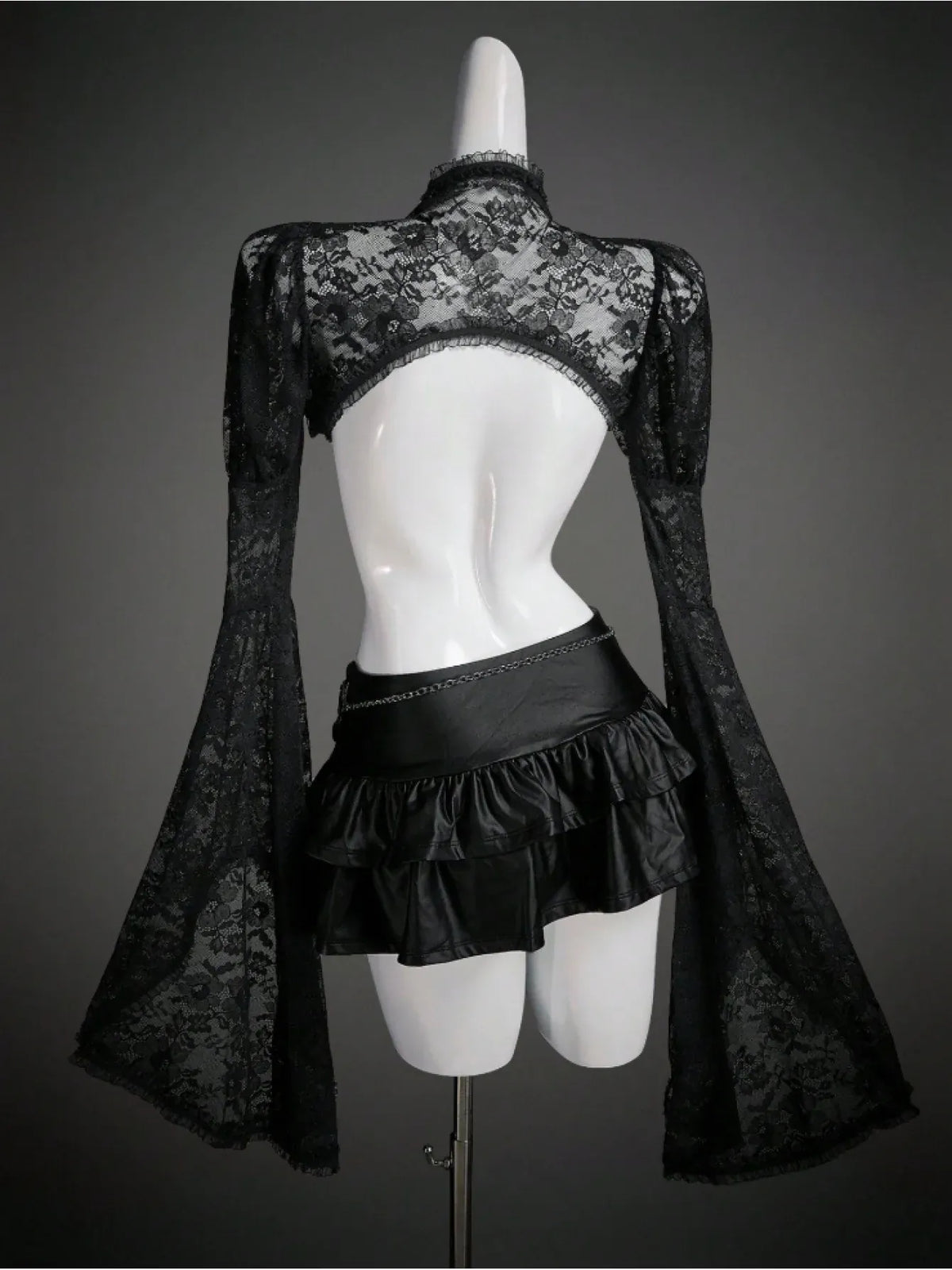 KissICON Female Gothic-Style Grace Halloween Costume Black Top